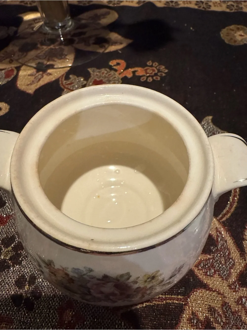 Cunningham Pickett DANUBE Bouquet Aqua band Sugar Creamer Set